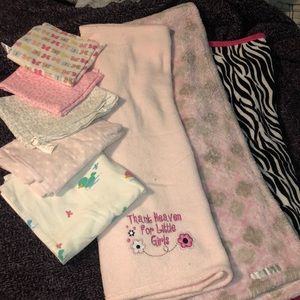 9 baby girl Recieving blankets